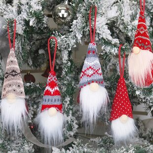 Black, Beige, Red 24 Pieces Elf Gnome Santa Handmade Tomte Plush Ornaments Christmas Hanging Decoration for Christmas Tree Wall Table Decorations Supplies 