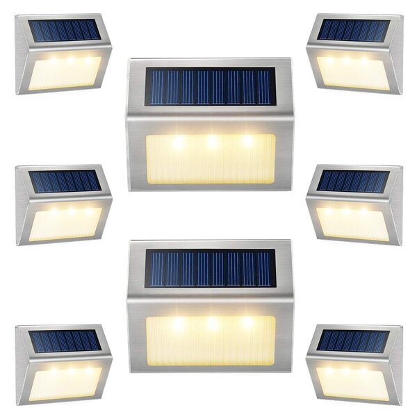 4x LED Solar Power Deck Lights Outdoor Pathway Stairs Fence Lamps Warm White 