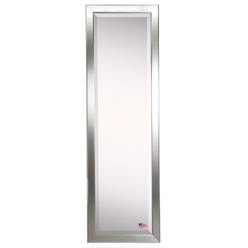 Minimal Silver Traditional Beveled Full Length Mirror