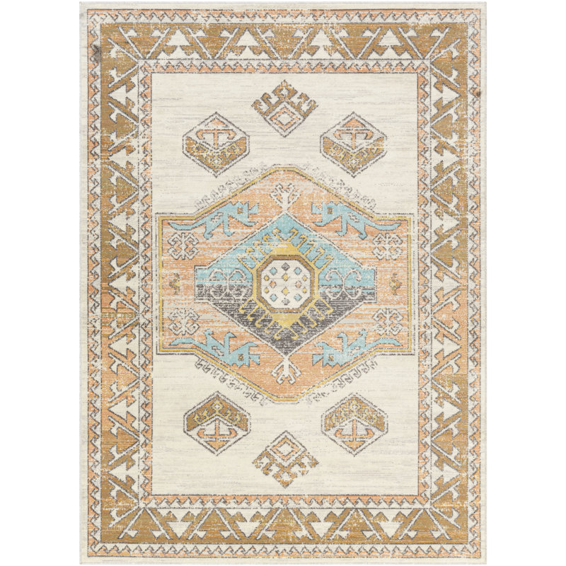 World Menagerie Protivin Southwestern Gray Saffron Indoor Outdoor Area Rug Reviews Wayfair
