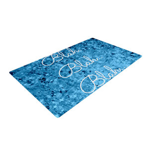 Ebi Emporium Blah Blah Blah Glitter Blue Area Rug