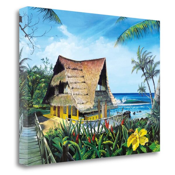 Sunset Serenade Hawaii Paradise Ocean Vintage Original Painting Art Poster Print