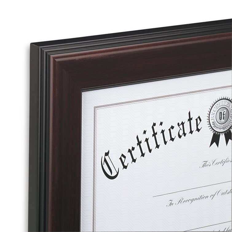 Wall-Mount 8 1/2 x 11 -:- Sold as 2 Packs of Wood / DAX : Rosewood Document Frame Total of 2 Each 1 