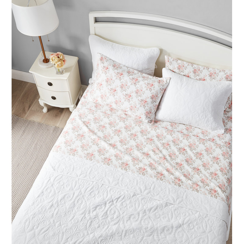 Laura Ashley Lisalee Floral 100 Cotton Flannel Sheet Set Reviews Wayfair Laura ashley breezy floral coral pink quilt set from. lisalee floral 100 cotton flannel sheet set