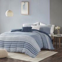 Fusion BETLEY Striped Duvet Cover with Pillowcase Bedding Set Blue Grey & More 