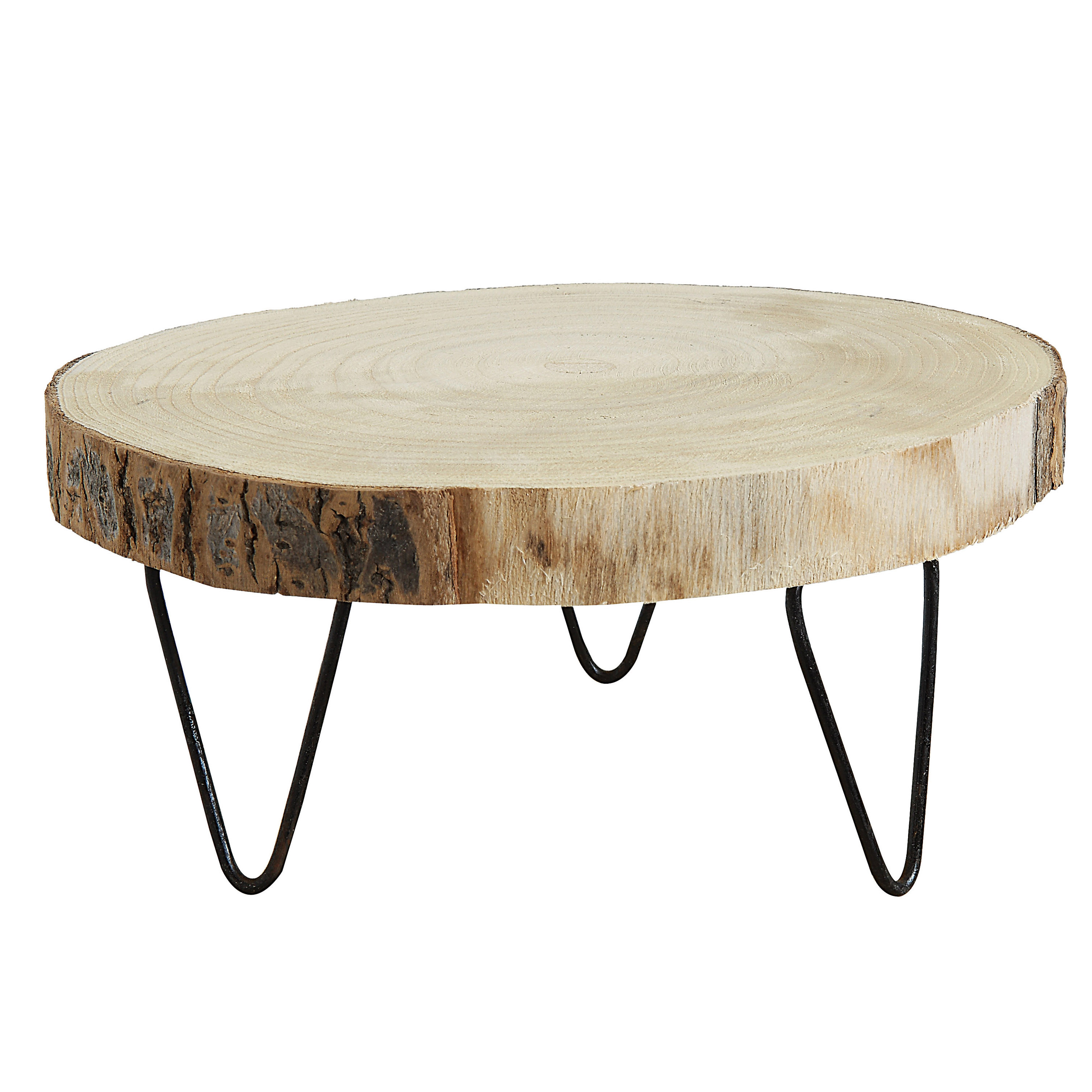 Union Rustic Portalia Small Paulownia Wood Pedestal Plant Stand