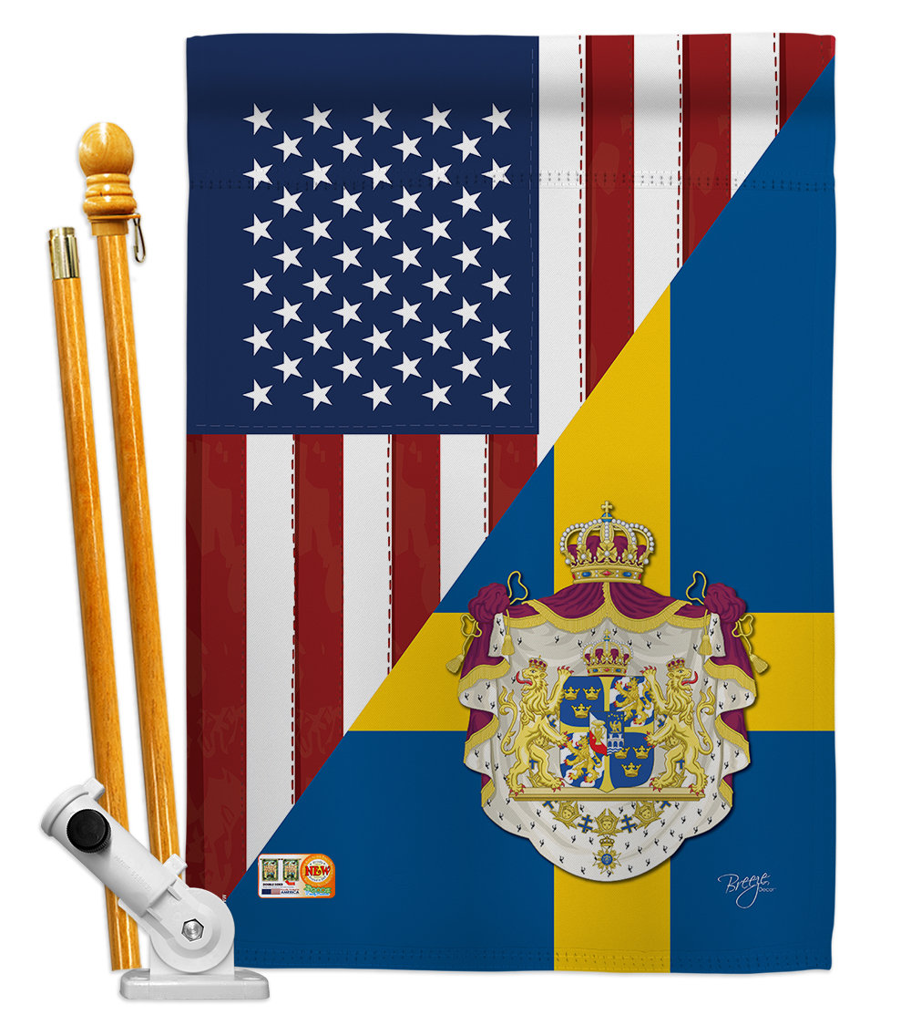 Breeze Decor American Sweden Friendship The World Impressions 2 Sided Polyester 40 X 28 In Flag Set Wayfair