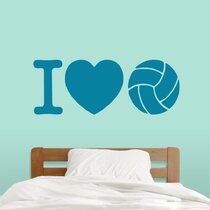 Volleyball Pattern Wall Stickers Removable Art Decals for Home Living Room 
