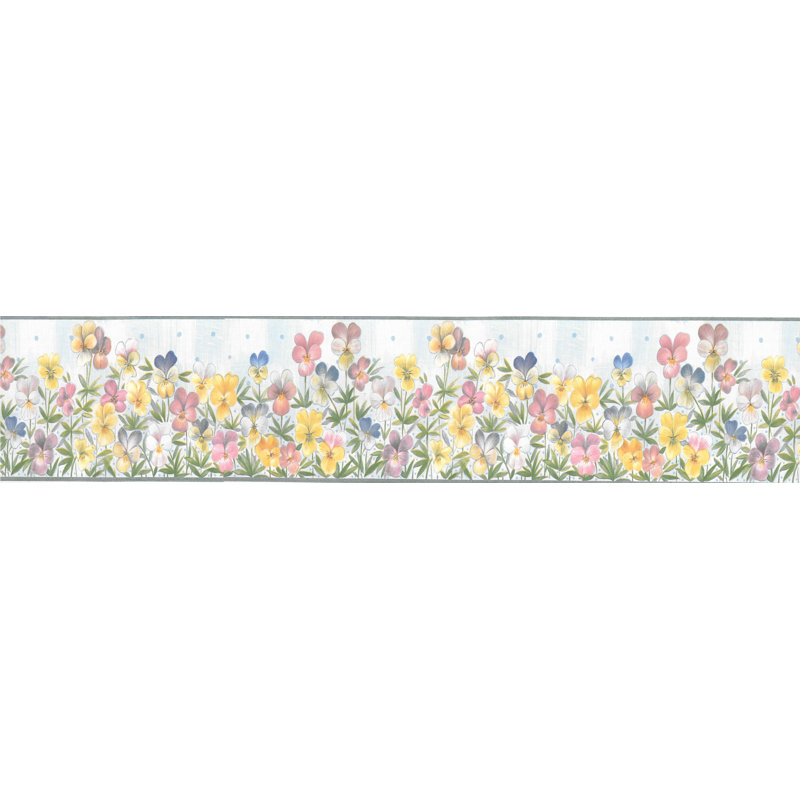 August Grove Dolcie Garden Flowers 15 L X 4 1 W Wallpaper Border Wayfair See more ideas about wallpaper border, wallpaper, borders. wayfair