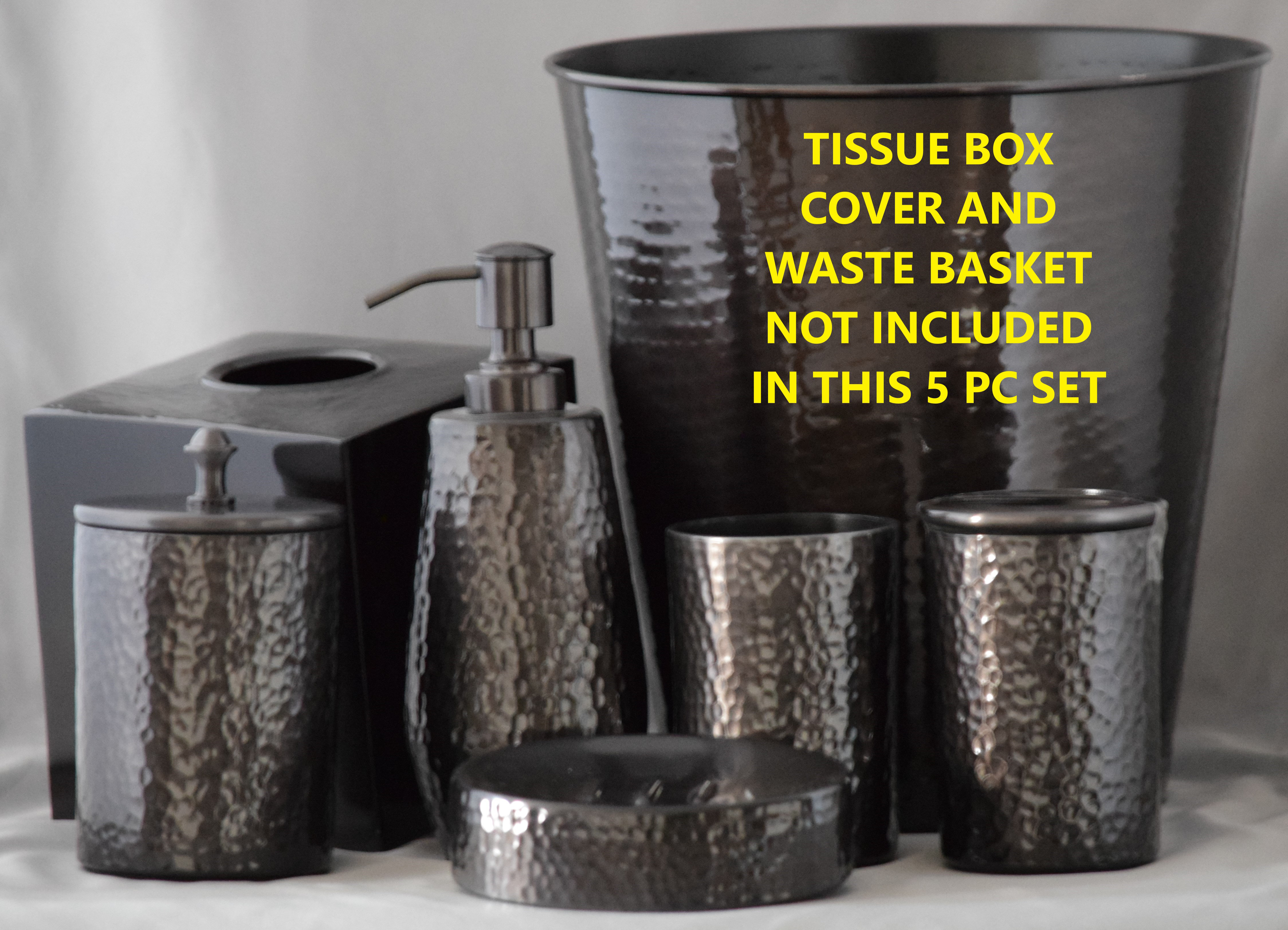 Charlton Home Grossi Modern Hammered 5 Piece Bathroom Accessory Charlton Home Grossi Modern Hammered 5