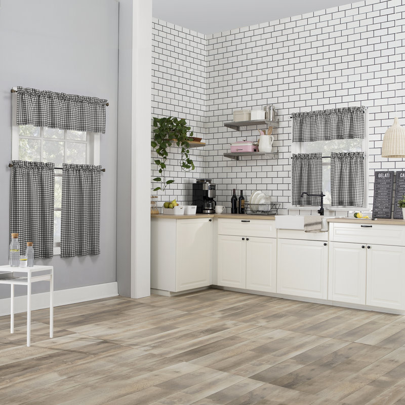 Gracie Oaks Annabelle Farmhouse Semi Sheer Rod Pocket Kitchen 54