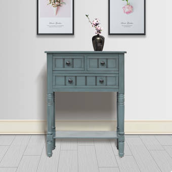 Highland Dunes Easy Assembly Retro Grey Narrow Console Table