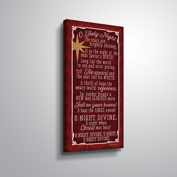 The Holiday Aisle O Holy Night Textual Art On Wrapped Canvas Wayfair