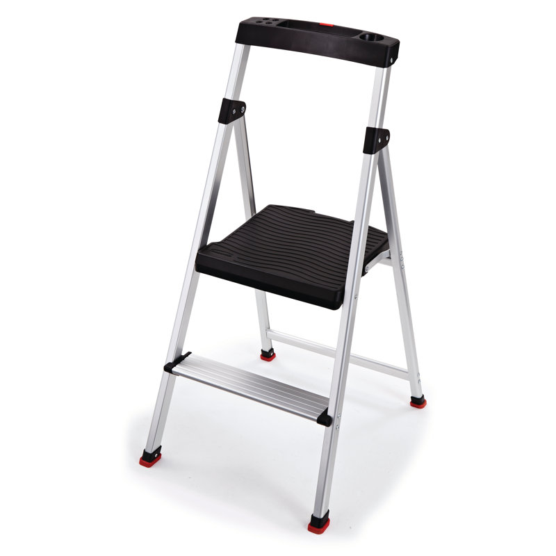 Rubbermaid 2 Step Aluminum Step Stool With 225 Lb Load Capacity Reviews Wayfair