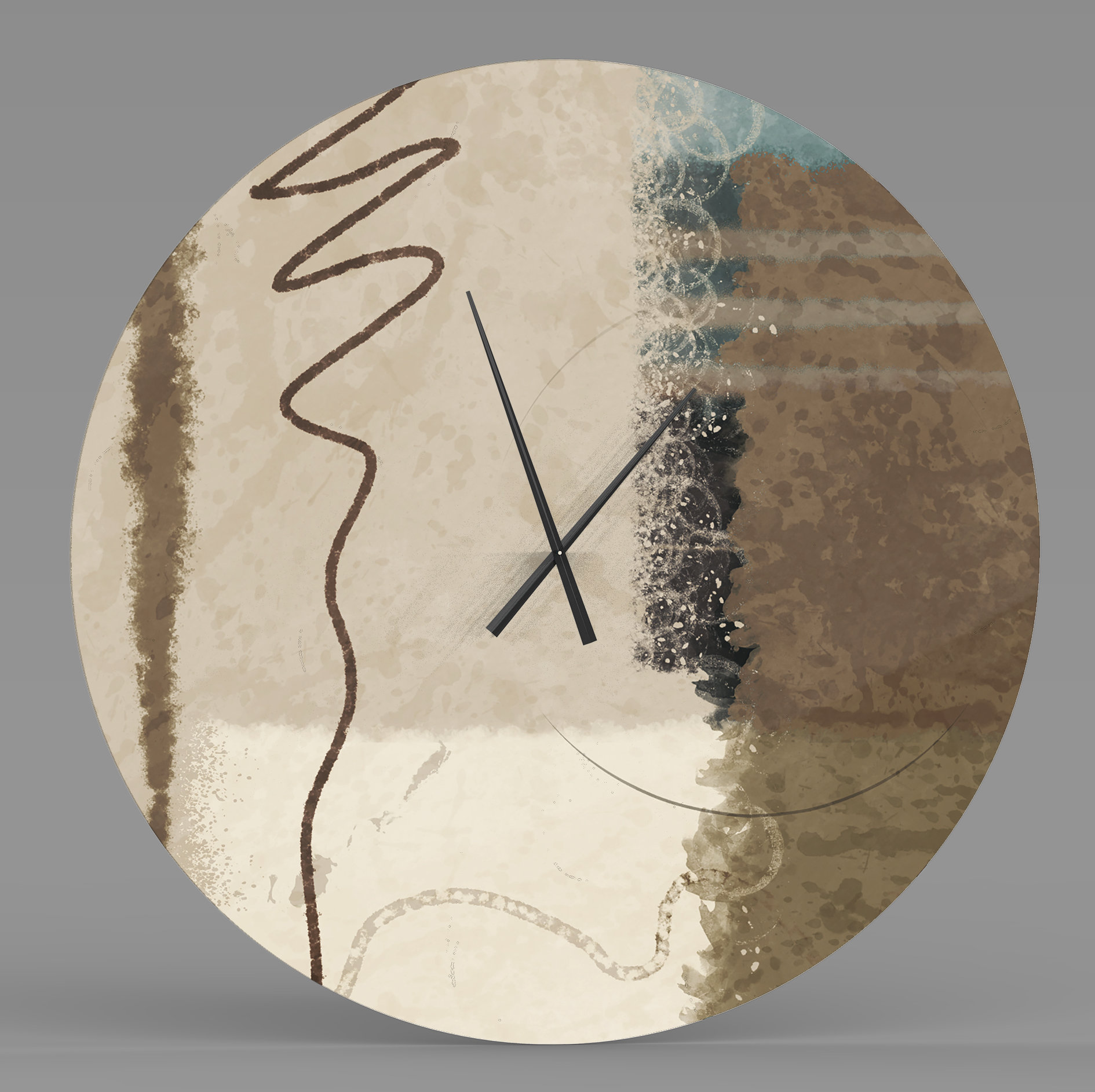 Latitude Run Smart Jolly Abstract Metal Wall Clock Wayfair Ca