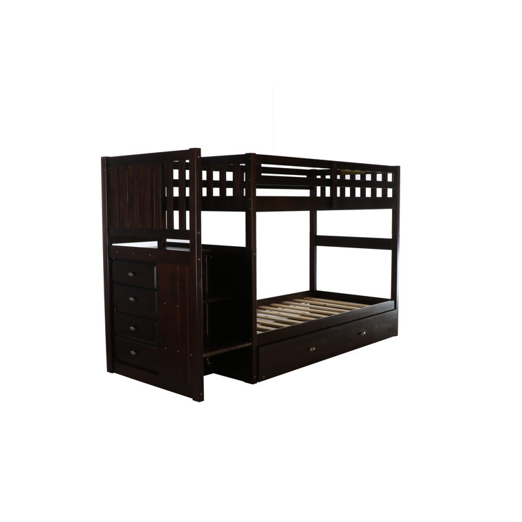 Harriet Bee Aerius Twin Over Twin Solid Wood Standard Bunk Bed With Trundle By Harriet Bee Wayfair