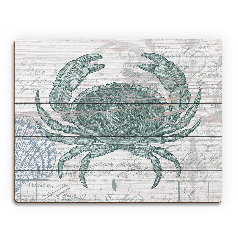 Click Wall Art Vintage Crab Graphic Art On Plaque Wayfair