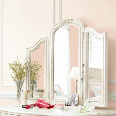 Marci Traditional Beveled With Shelves Dresser Mirror Greyleigh