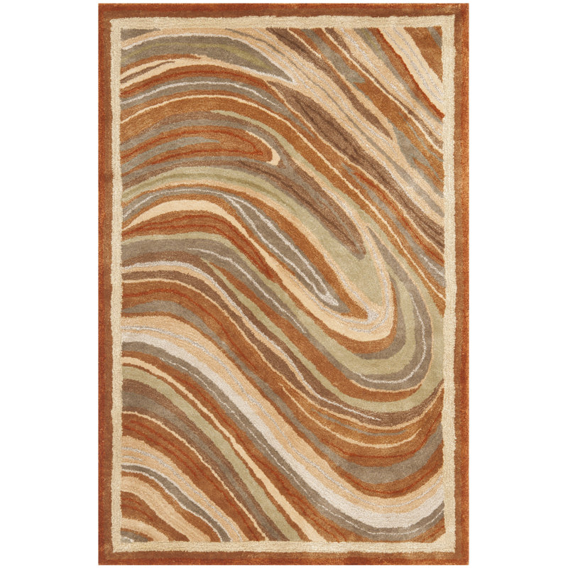 Martha Rugs Marble Swirl Oct Leaf Red Martha Marble Swirl Oct Leaf Red Geometric Area Rug