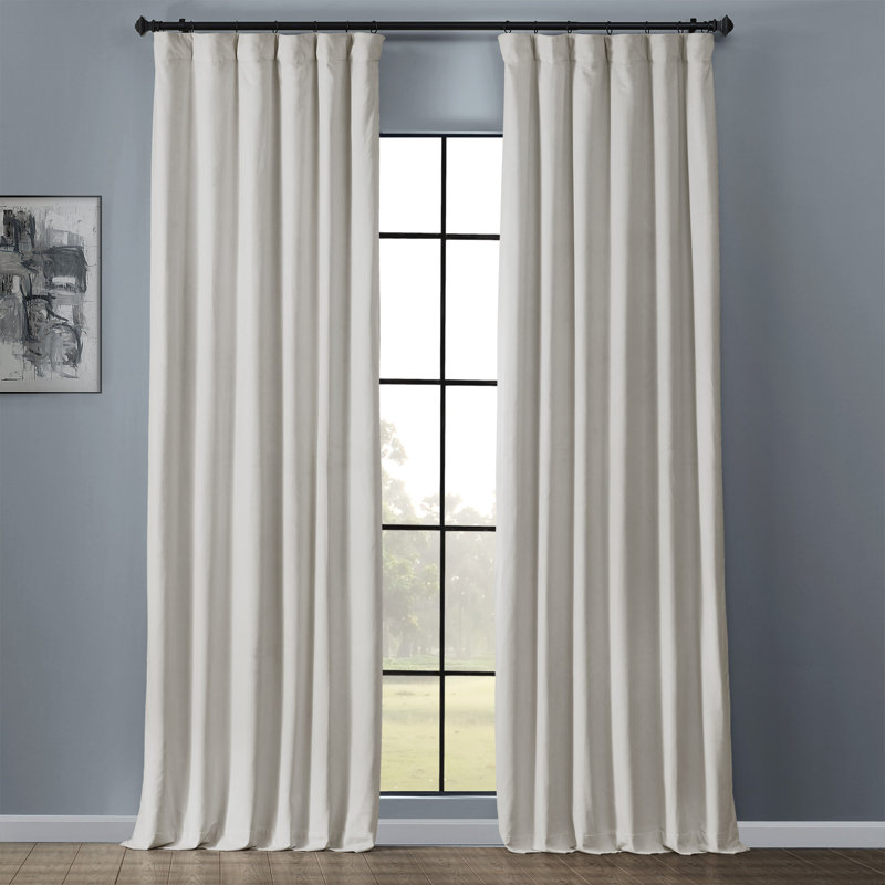 Anrey Velvet Solid Blackout Thermal Rod Pocket Single Curtain Panel Reviews Birch Lane