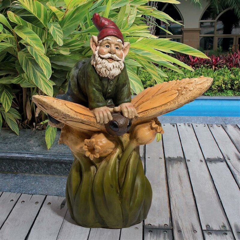 Download Design Toscano On a Butterfly's Back Garden Gnome Statue ...