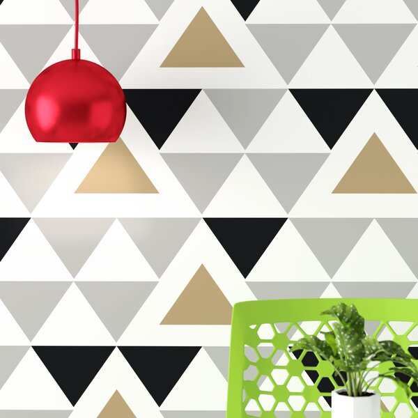 Wallpaper Geometric Decor Triangle texture  White and Black Peel /& Stick Wallpaper Repositionable FREE SHIPPING