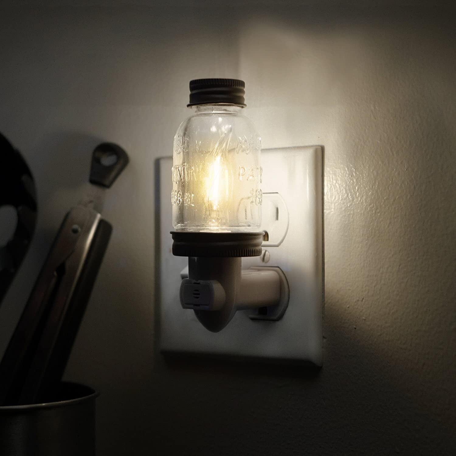 Autumn Alley Rustic Mini Mason Jar Night Light LED Sensor Night Light 