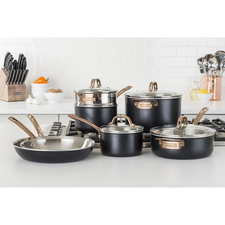 Viking 3 Ply Black Copper 11 Piece Cookware Set Reviews Wayfair
