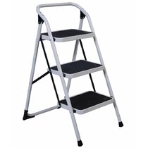 New Non Slip 3 Level Step Stool Folding Ladder Safety Tread Kitchen Home Use 