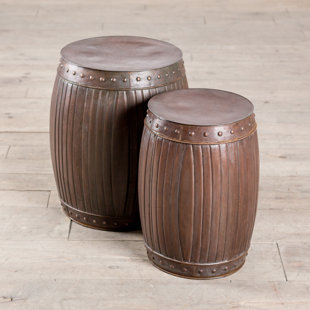 Fluted Barrels 2 Piece End Table Set by ZallZo #1