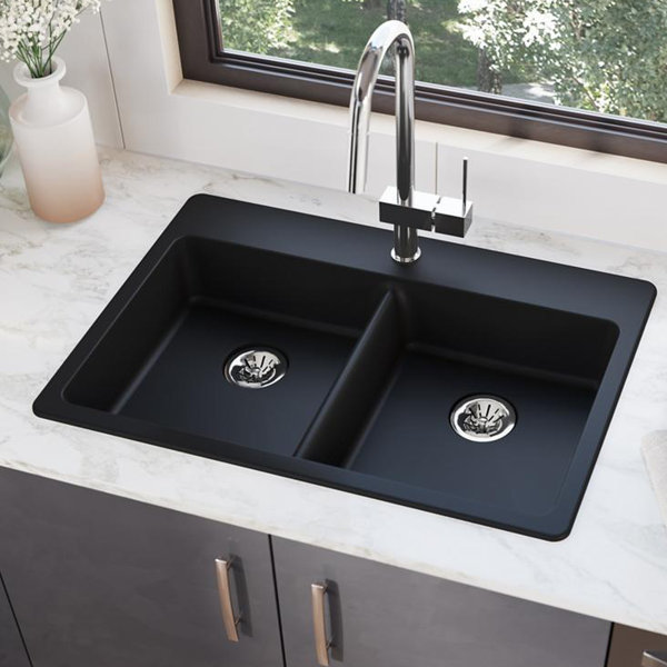 Elkay Quartz Classic 33" L x 22" W Double Basin Drop-In ...
