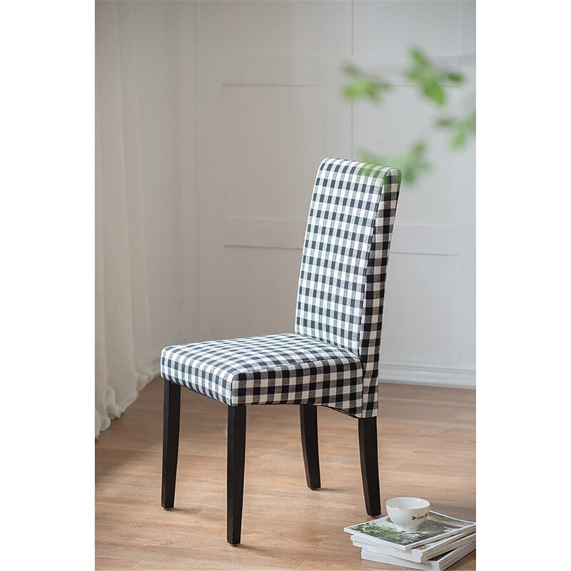 black and white check dining chairs