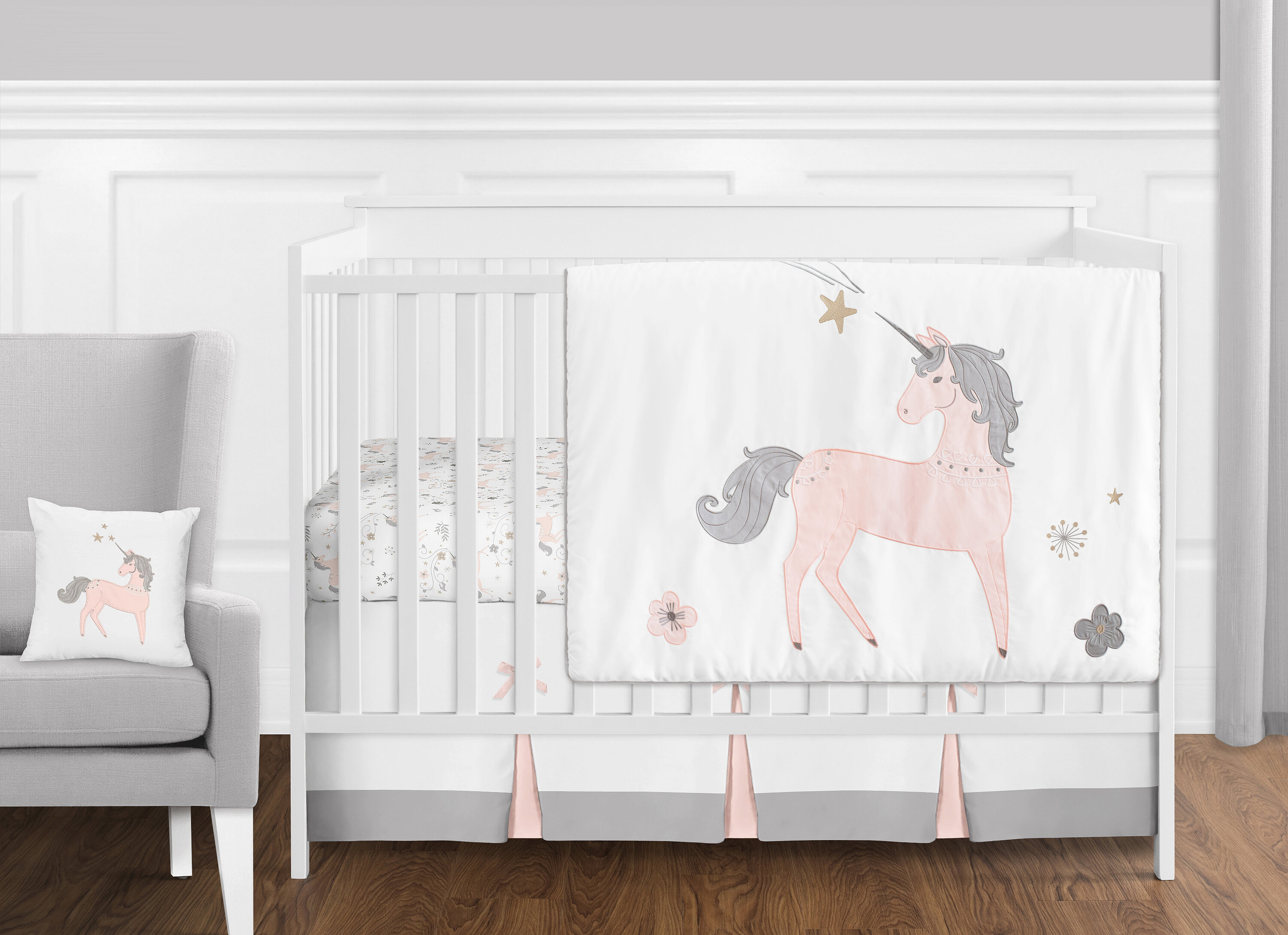 unicorn crib sheet set