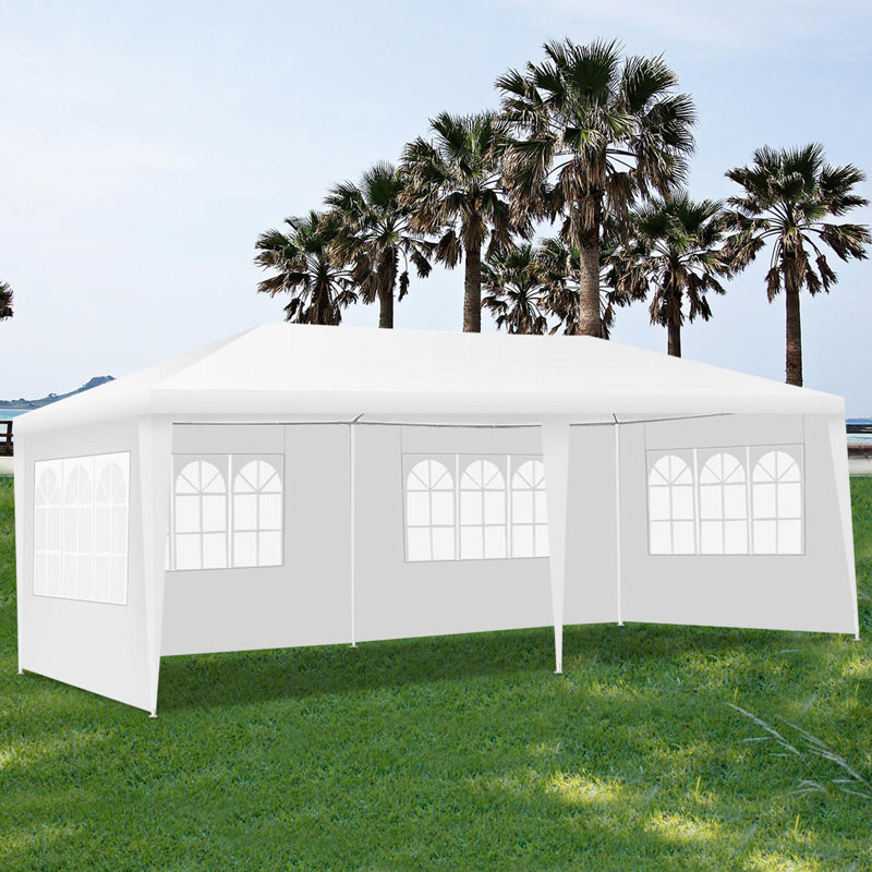 Angeles Home Wedding 20 Ft W X 10 Ft D Steel Party Tent Canopy Reviews Wayfair
