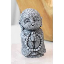 Ebros Japanese Happy Joyful Elated Jizo Monk Miniature Statue 3" Tall