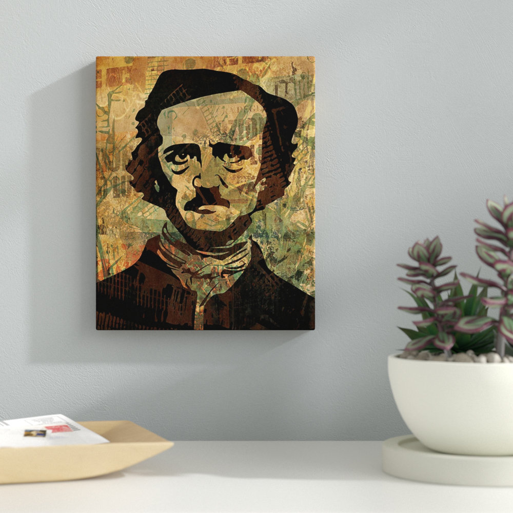Latitude Run Rustic Edgar Allan Poe Graphic Art Print On Canvas Wayfair