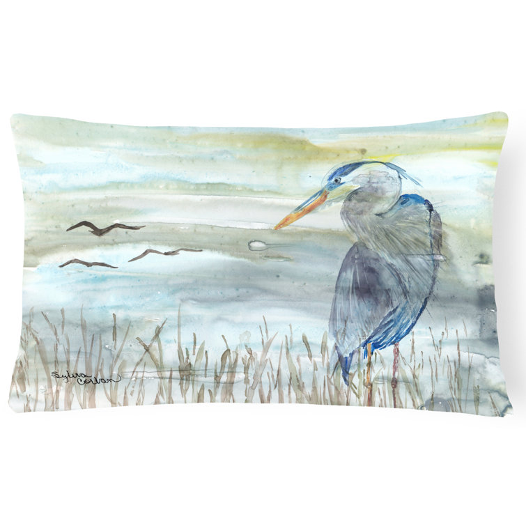 blue heron throw pillows