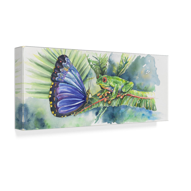 World Menagerie Best Friends Frog Butterfly Acrylic Painting