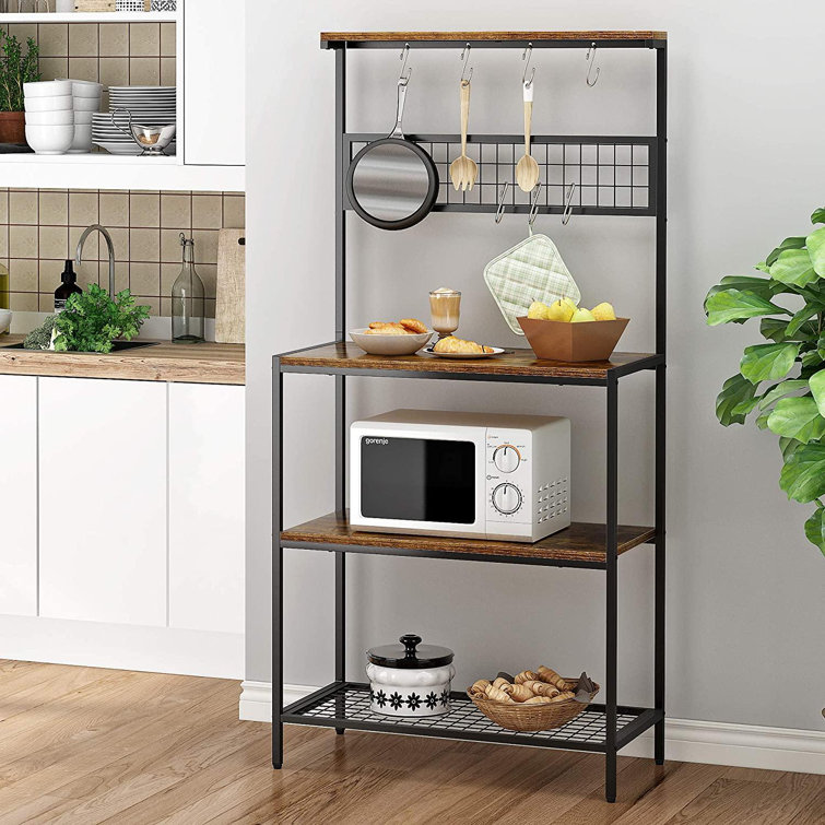 17 Stories 33.26'' Steel Corner Baker's Rack with Microwave ...