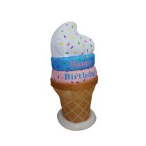 LARGE RAINBOW ICE CREAM CONE INFLATABLE 36 inch inflate toy BLOW UP party favor