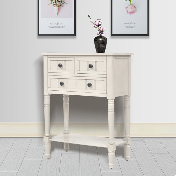 Highland Dunes Easy Assembly Retro Grey Narrow Console Table