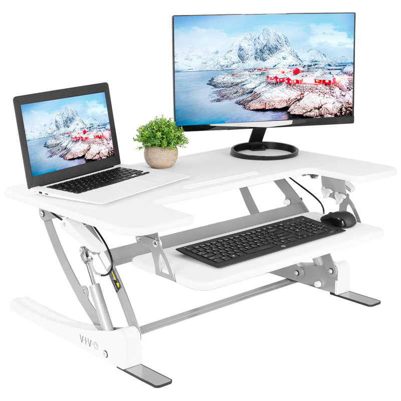 Vivo Monitor Riser Height Adjustable Standing Desk Converter Wayfair