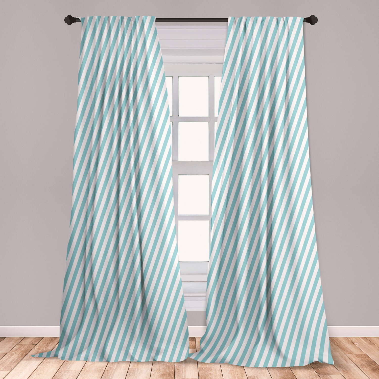 East Urban Home Skewed Bold Lines Room Darkening Rod Pocket Curtain ...