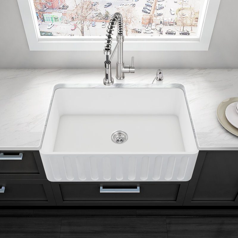 Vigo 33 X 18 Farmhouse Kitchen Sink Reviews Wayfair 33 X 18 Farmhouse Kitchen Sink