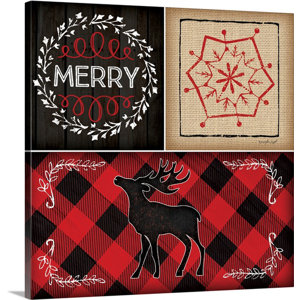 'Plaid Christmas III' by Jennifer Pugh Graphic Art on Wrapped Canvas