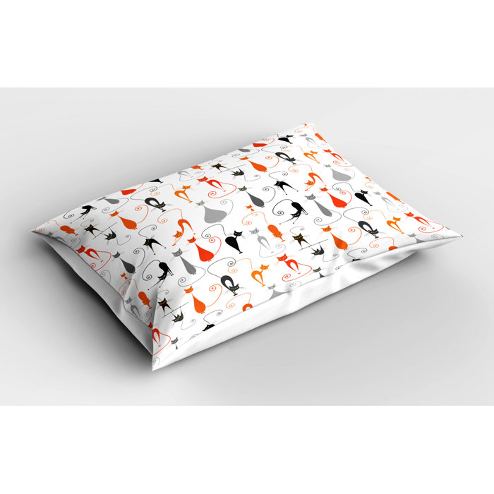 East Urban Home Ambesonne Cat Pillow Sham Colourful Cats