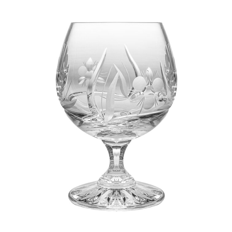 Crystal Drinkware Set 30 Oz Cognac/Brandy Handmade Decanter Six 11 Oz Snifter