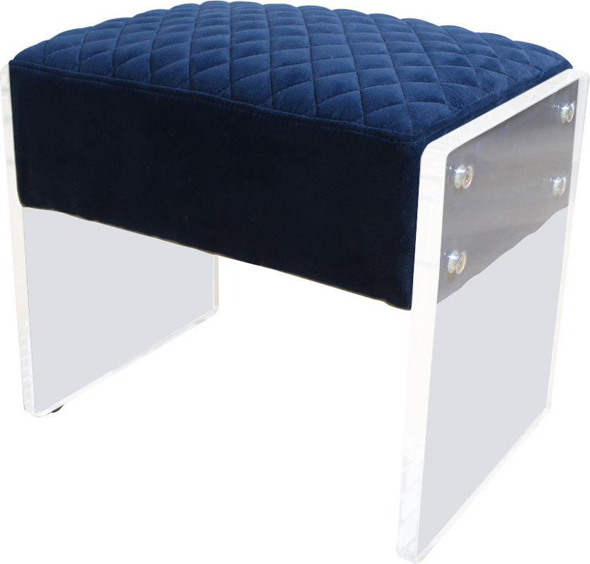 Pasargad Tribecca Velvet Vanity Stool | Wayfair Pasargad Tribecca Velvet Vanity Stool | Wayfair