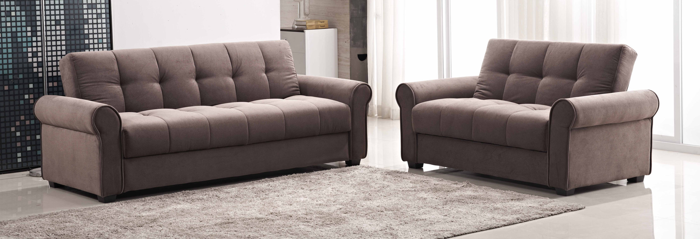 red barrel studio russell click clack sofa and loveseat set red barrel studio russell click clack sofa and loveseat set