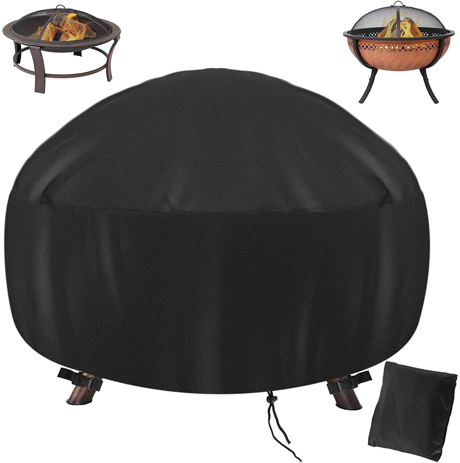 32" 600D Oxford Fire Pit Round Patio Bowl Cover Heavy Duty Waterproof Protector 